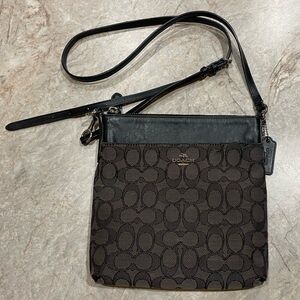 COACH | Kitt Messenger Crossbody Bag in Signature Canvas | Black Smoke